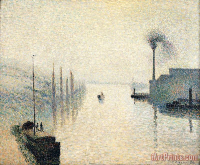 Camille Pissarro L'ile Lacroix, Rouen (the Effect of Fog) Art Painting