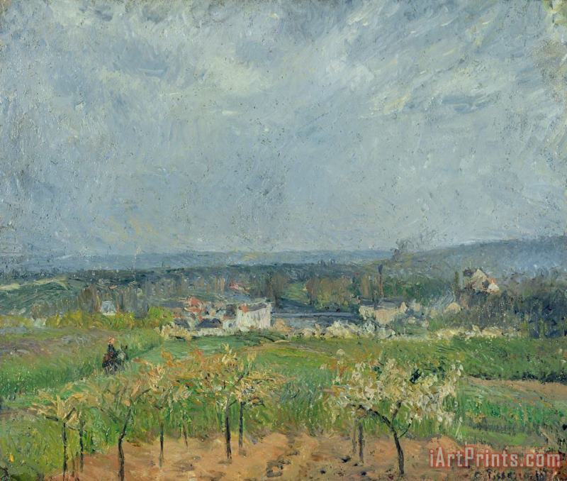 Landscape in Pontoise painting - Camille Pissarro Landscape in Pontoise Art Print