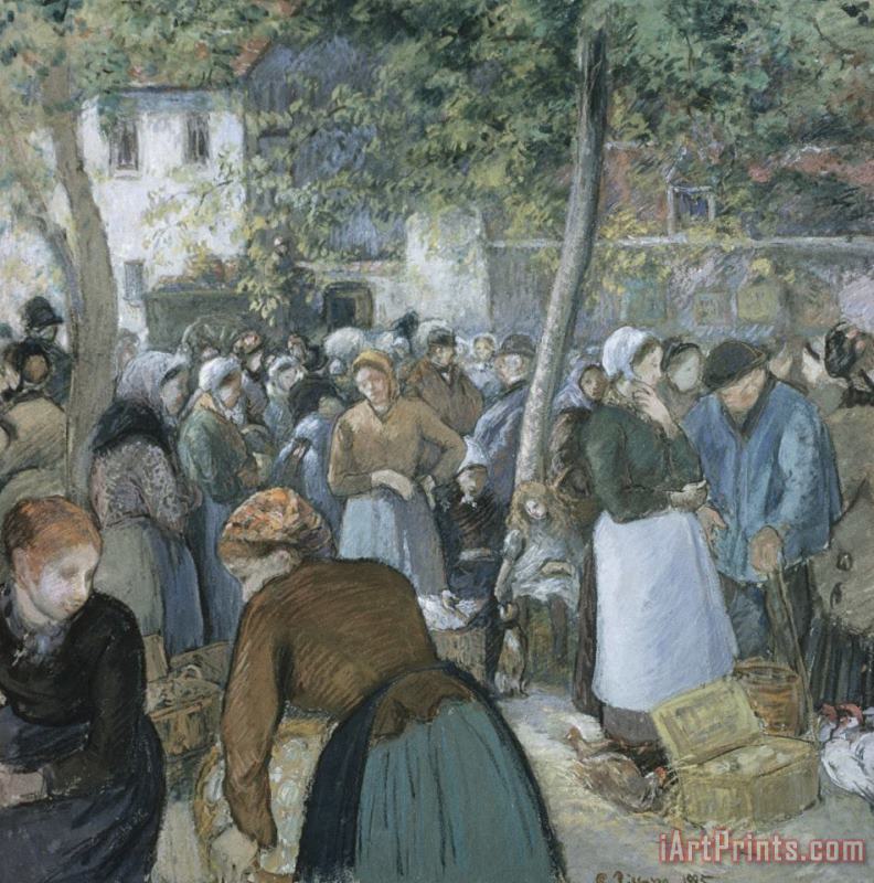 Camille Pissarro Poultry Market, Gisors Art Print