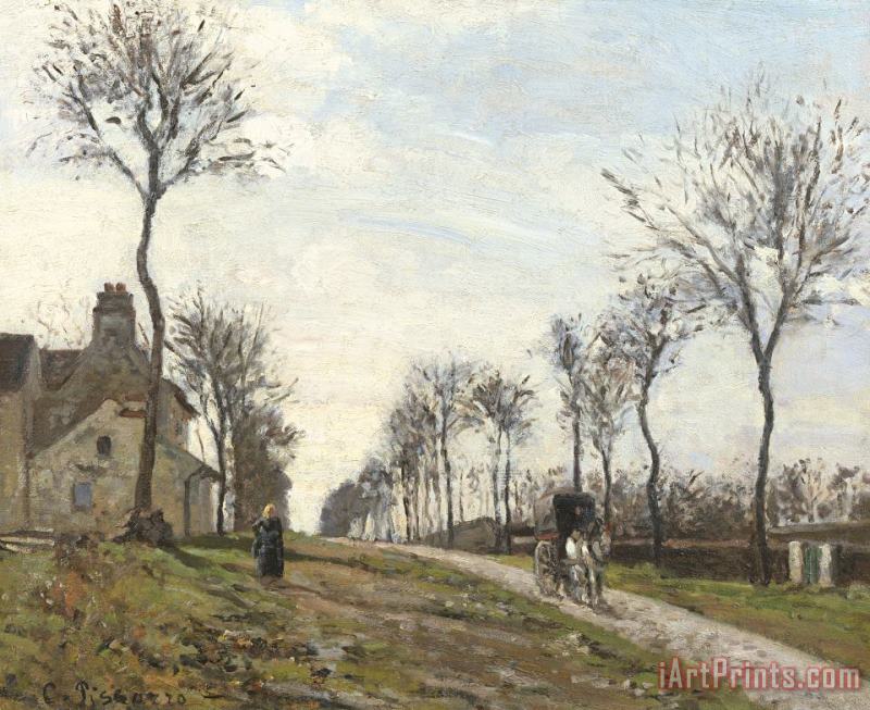 Camille Pissarro Road in Louveciennes Art Print