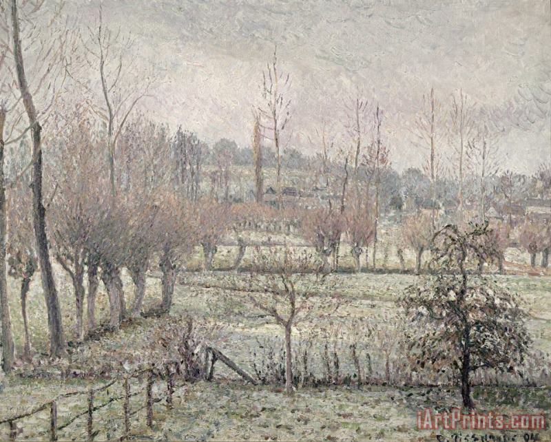 Snow Effect at Eragny painting - Camille Pissarro Snow Effect at Eragny Art Print