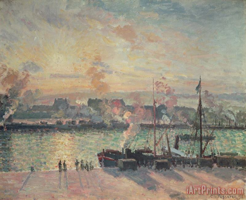 Sunset at Rouen painting - Camille Pissarro Sunset at Rouen Art Print