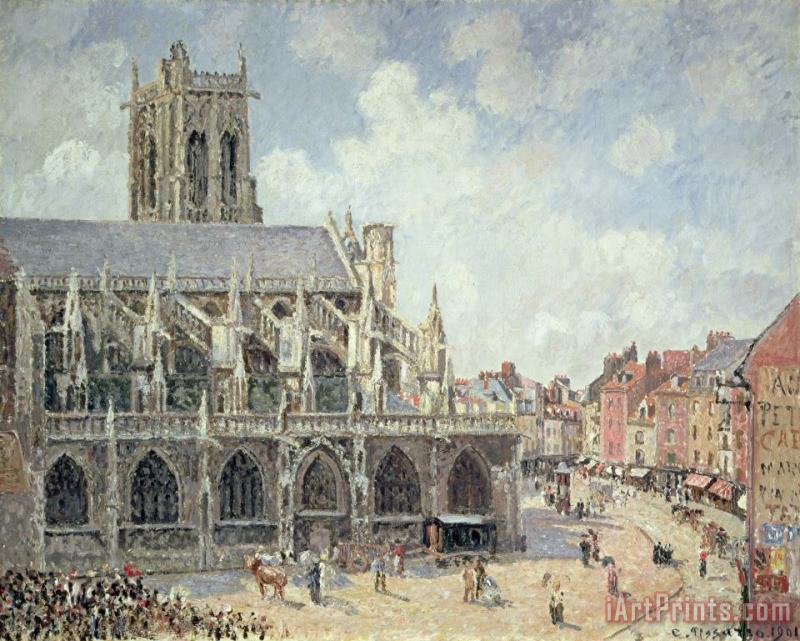 The Church of Saint Jacques in Dieppe painting - Camille Pissarro The Church of Saint Jacques in Dieppe Art Print