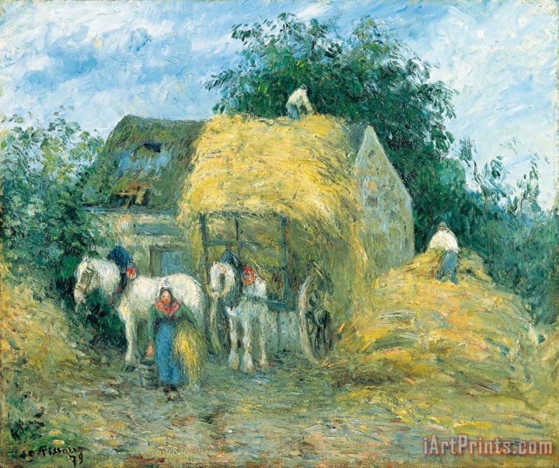 Camille Pissarro The Hay Cart, Montfoucault Art Painting