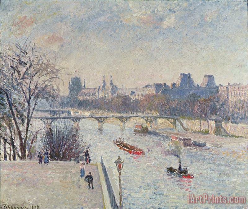 The Louvre painting - Camille Pissarro The Louvre Art Print
