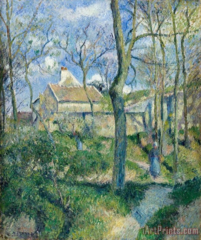 The Path to Les Pouilleux, Pontoise painting - Camille Pissarro The Path to Les Pouilleux, Pontoise Art Print