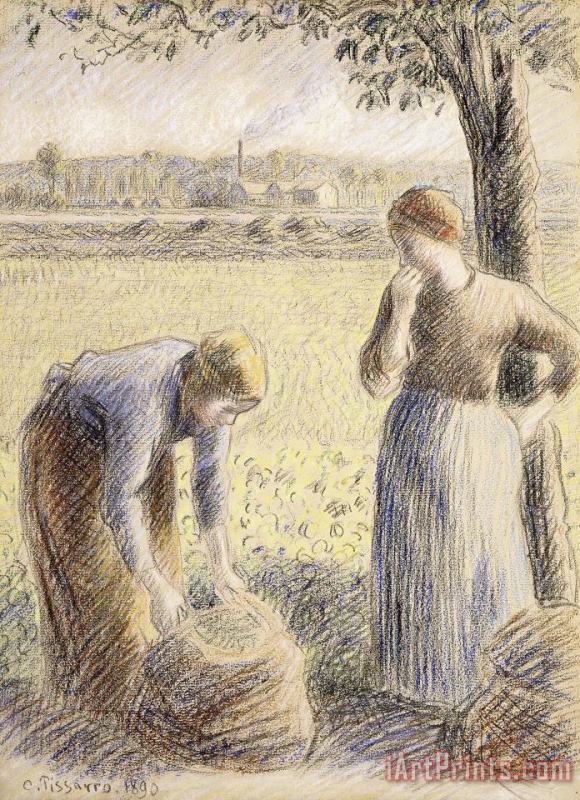 The Pickers painting - Camille Pissarro The Pickers Art Print