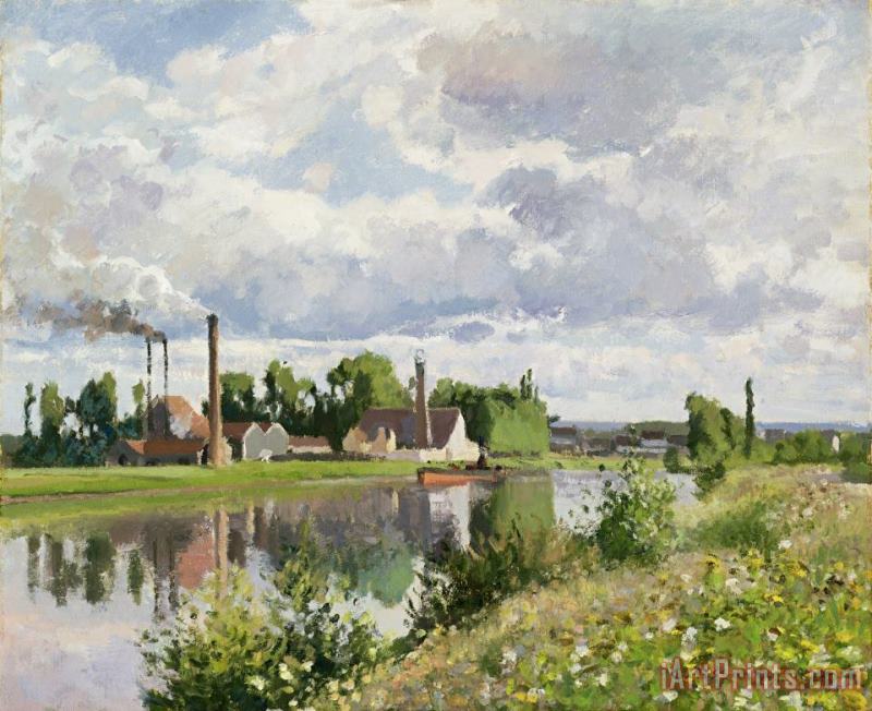 The River Oise near Pontoise painting - Camille Pissarro The River Oise near Pontoise Art Print