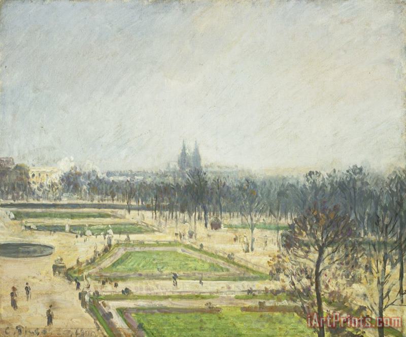 The Tuileries Ponds, Mist painting - Camille Pissarro The Tuileries Ponds, Mist Art Print