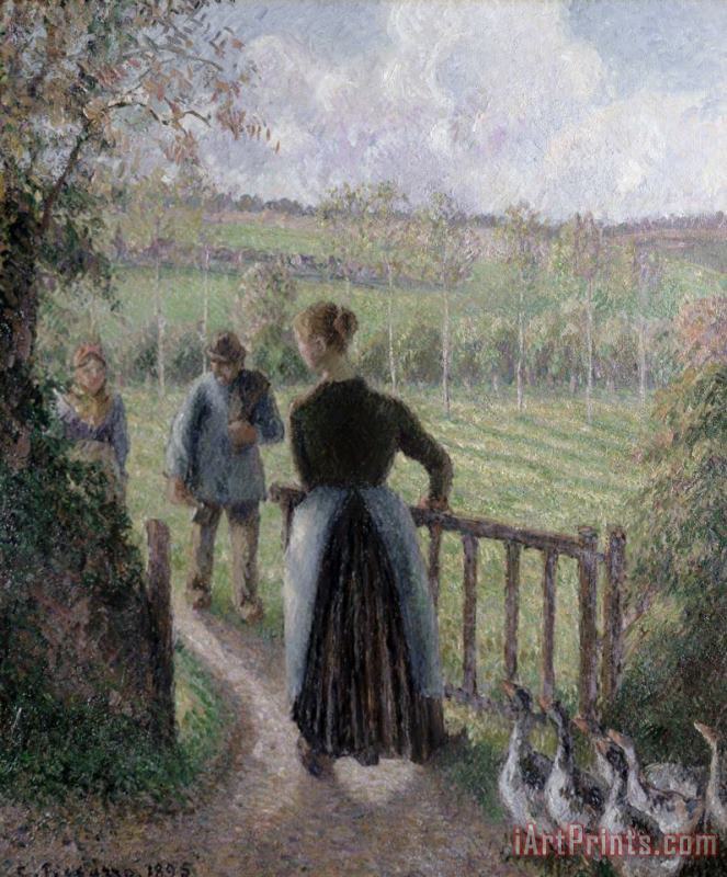 The Woman with the Geese painting - Camille Pissarro The Woman with the Geese Art Print