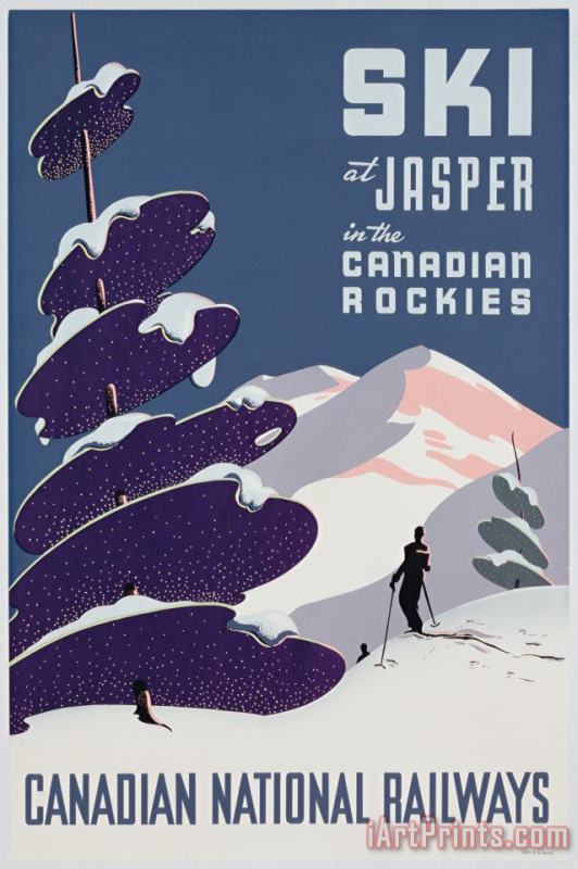 Canadian School Poster Advertising The Canadian Ski Resort Jasper Art Print