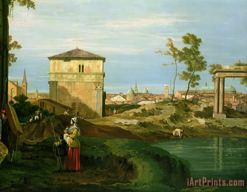 Canaletto Capriccio with Motifs from Padua Art Painting