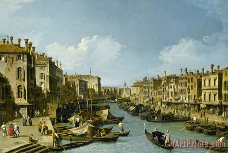 Canaletto The Grand Canal Near The Rialto Bridge, Venice, C. 1730 Art Painting