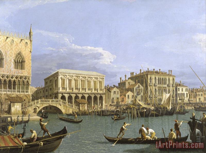 View of The Riva Degli Schiavoni, Venice painting - Canaletto View of The Riva Degli Schiavoni, Venice Art Print