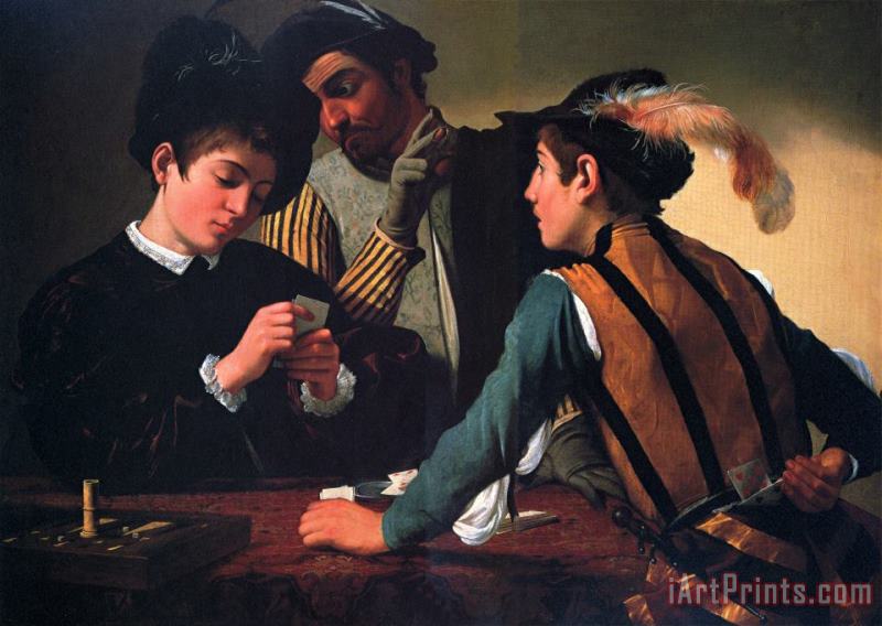 Caravaggio Card Sharps 1594 Art Painting