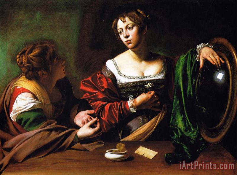 Caravaggio Conversion Marymagdalen 1599 Art Painting
