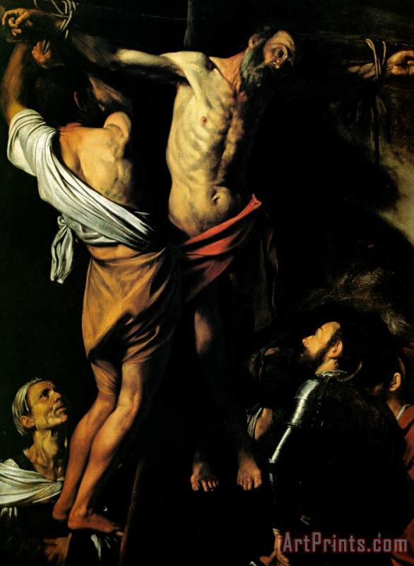 Crucifixion Standrew painting - Caravaggio Crucifixion Standrew Art Print