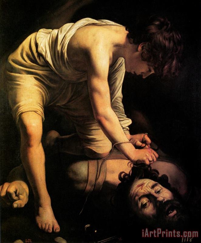 Caravaggio David Goliath Art Painting