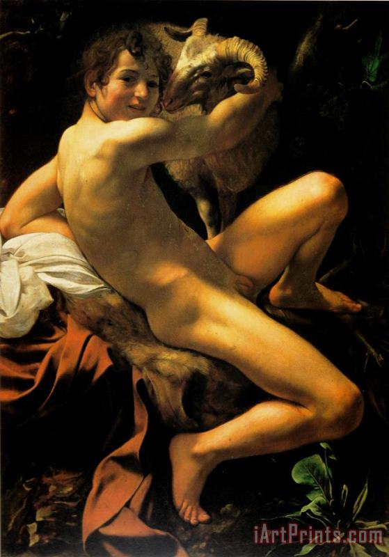 Johnbaptist painting - Caravaggio Johnbaptist Art Print