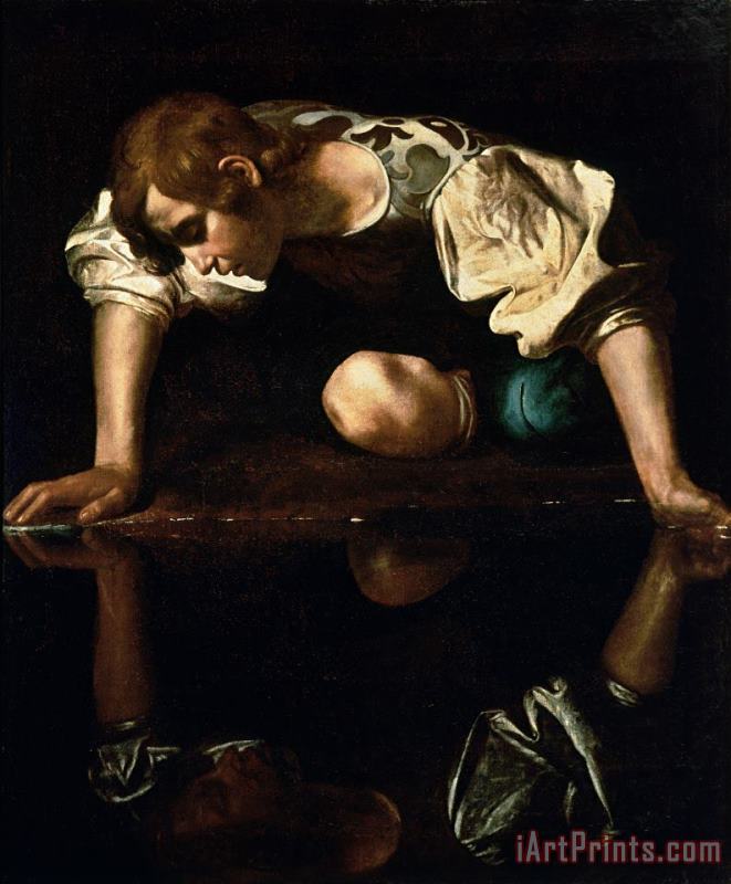 Caravaggio Narcissus 1608 Art Painting