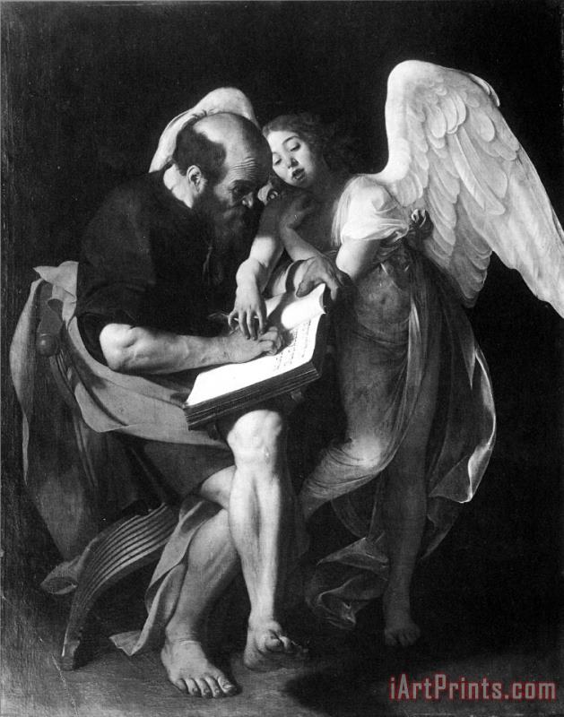 Saint Matthew Angel painting - Caravaggio Saint Matthew Angel Art Print