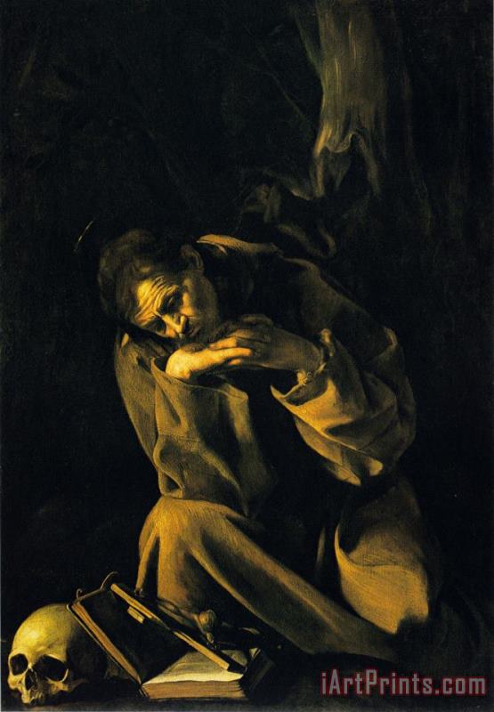 St Francis Prayer painting - Caravaggio St Francis Prayer Art Print