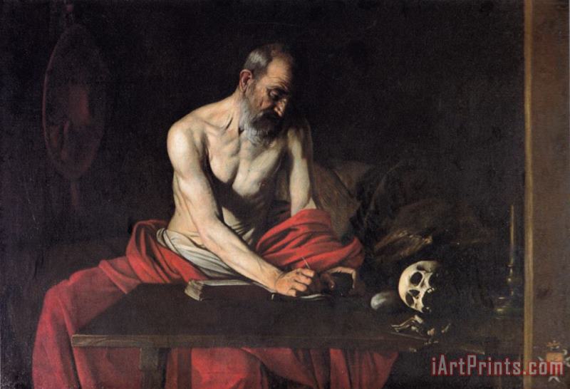 Caravaggio St Jerome Writing 1607 Art Painting