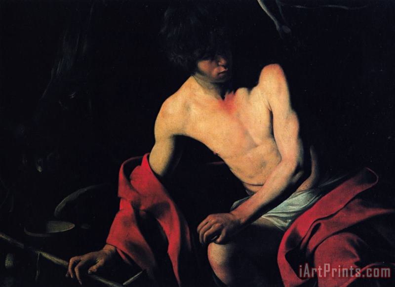 St John Baptist 1605 painting - Caravaggio St John Baptist 1605 Art Print