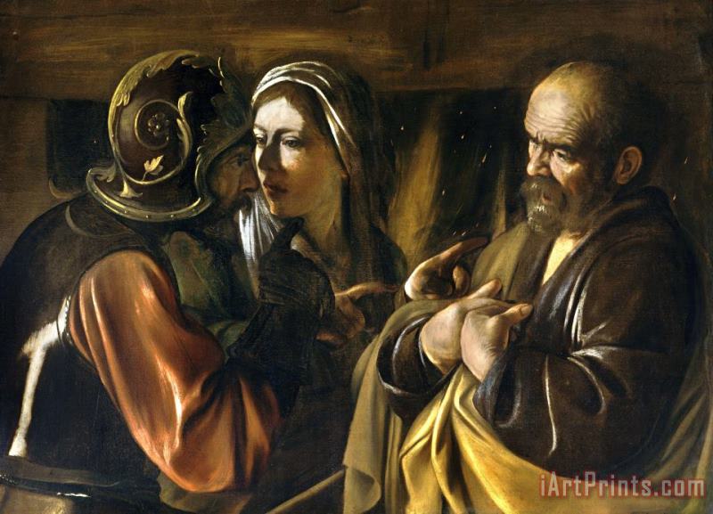 The Denial of Saint Peter painting - Caravaggio The Denial of Saint Peter Art Print