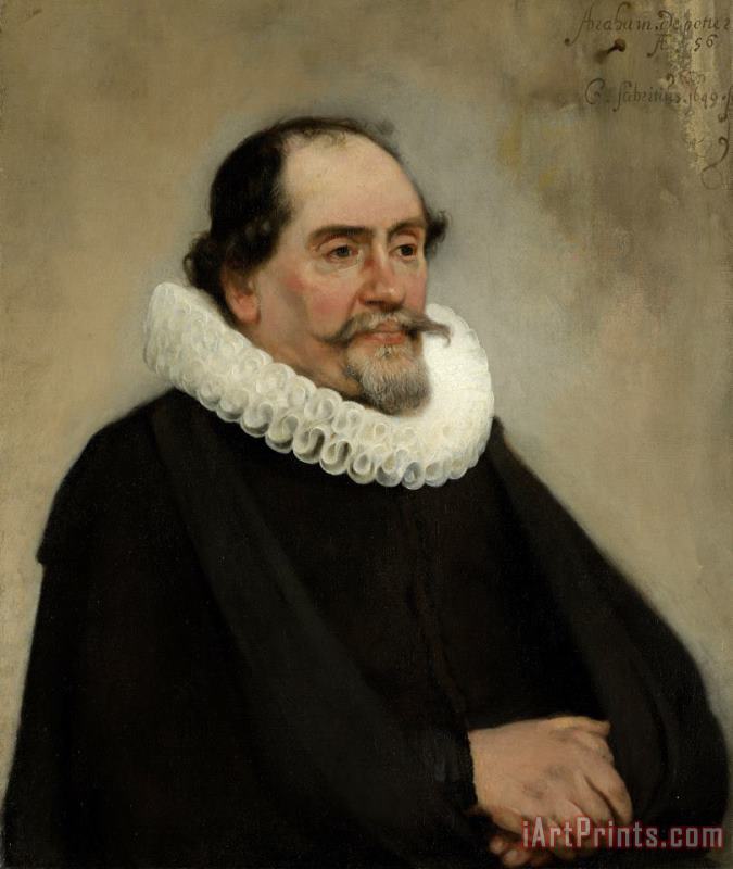 Carel Fabritius Portrait of Abraham De Potter, Amsterdam Silk Merchant Art Print