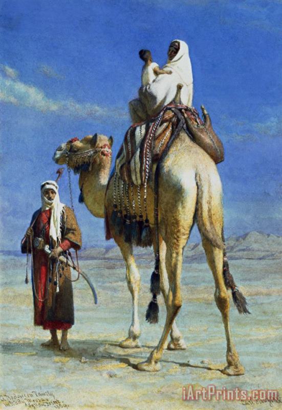 Carl Haag A Bedoueen Family in Wady Mousa Syrian Desert Art Print