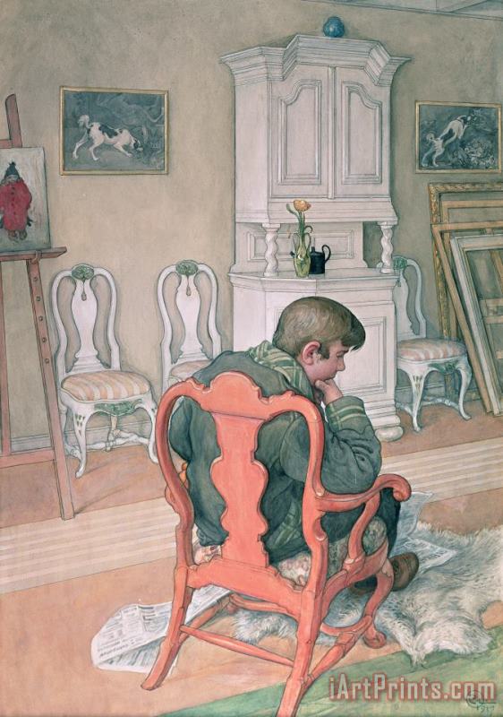 Esbjorn Convalescing painting - Carl Larsson Esbjorn Convalescing Art Print