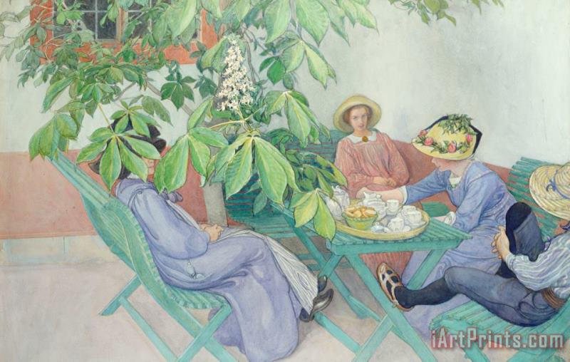 Carl Larsson Under The Chestnut Tree Art Print