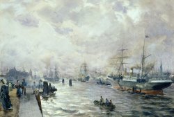 Carl Rodeck Sailing Ships in the Port of Hamburg