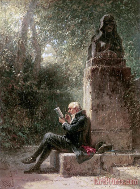 Carl Spitzweg The Philosopher (the Reader in The Park) Art Painting
