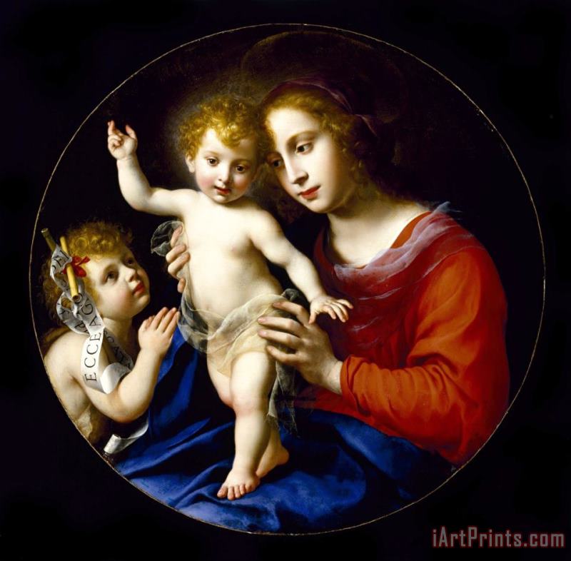 Virgin And Child with The Infant Saint John The Baptist painting - Carlo Dolci Virgin And Child with The Infant Saint John The Baptist Art Print