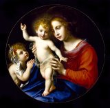 Cartouche with The Virgin And Child And Saint Anne Prints - Virgin And Child with The Infant Saint John The Baptist by Carlo Dolci