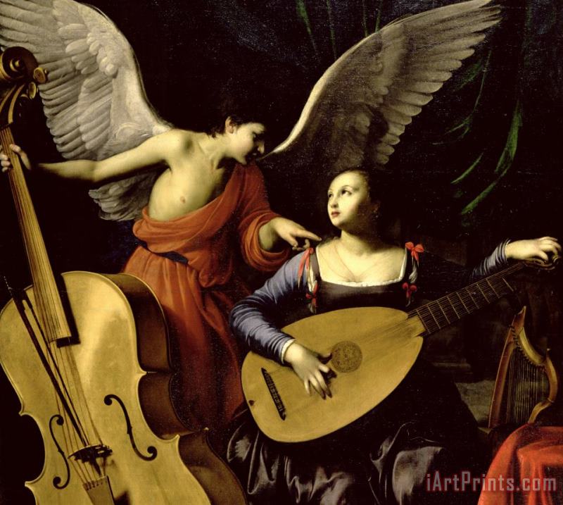 Carlo Saraceni Saint Cecilia And The Angel Art Print