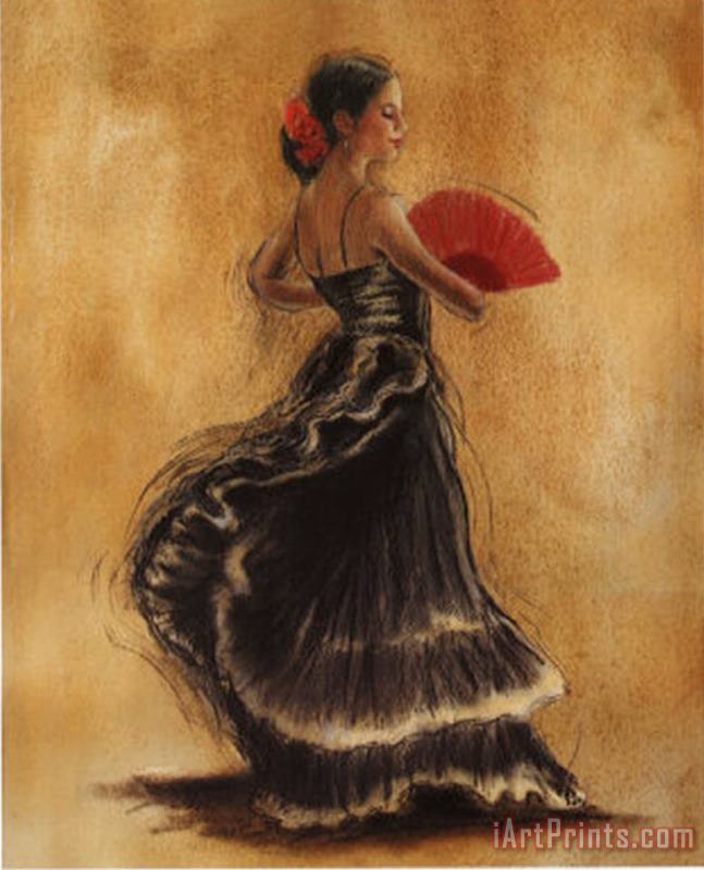 Caroline Gold Flamenco Dancer II Art Painting