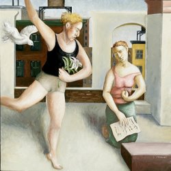 Ballet Art for sale - Rooftop Annunciation Two by Caroline Jennings