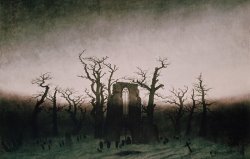 Caspar David Friedrich Abbey in the Oakwood painting