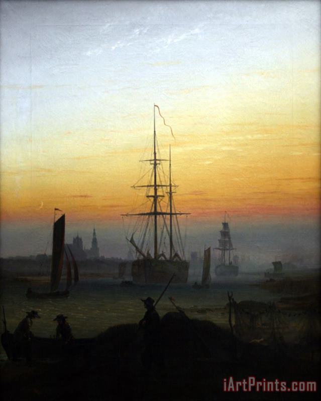 Caspar David Friedrich Greifswald Harbour Art Painting