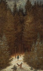 Caspar David Friedrich Hunter in the Forest painting