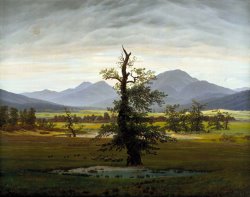 Caspar David Friedrich Landscape with Solitary Tree painting