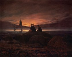 Caspar David Friedrich Moon Rising Over the Sea painting