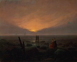 Caspar David Friedrich Moon Rising Over the Sea painting