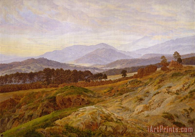 Mountain in Riesengebirge painting - Caspar David Friedrich Mountain in Riesengebirge Art Print