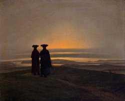 Caspar David Friedrich Sunset (brothers) painting