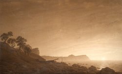 Caspar David Friedrich View of Arkona with Rising Moon, C. 1805 1806 painting