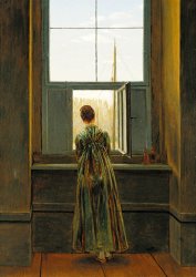 Caspar David Friedrich Woman at a Window painting